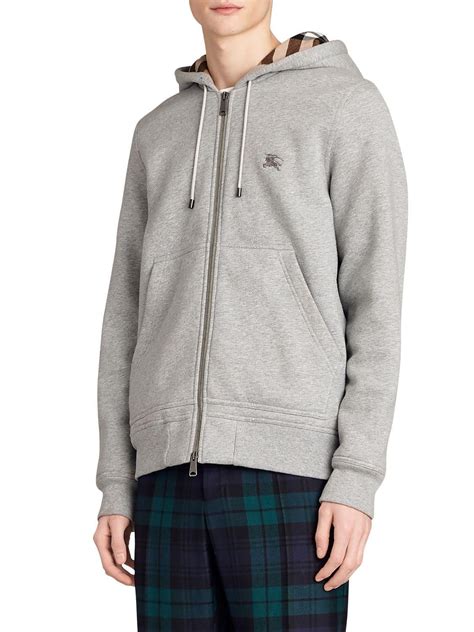 burberry zip-up hoodie grey|burberry half zip pullover.